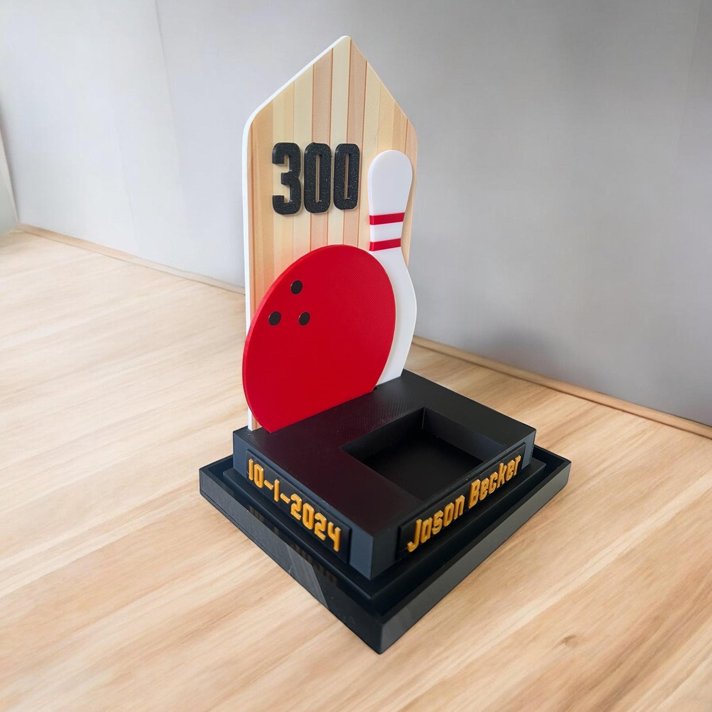 Custom Bowling Achievement Ring Holder Display 300 Game/800 Series