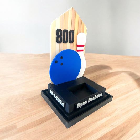 Custom Bowling Achievement Ring Holder Display 300 Game/800 Series