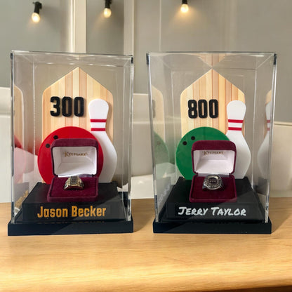 Custom Bowling Achievement Ring Holder Display 300 Game/800 Series
