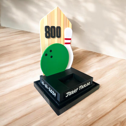 Custom Bowling Achievement Ring Holder Display 300 Game/800 Series